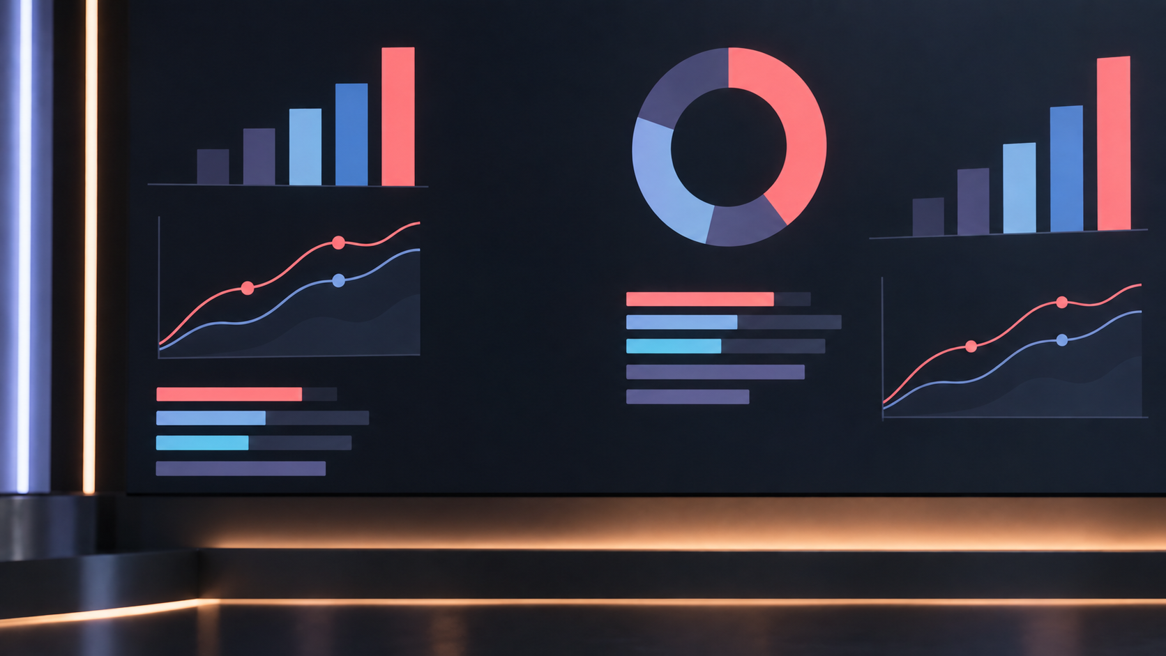 Abstract B2B research charts for an upcoming webinar