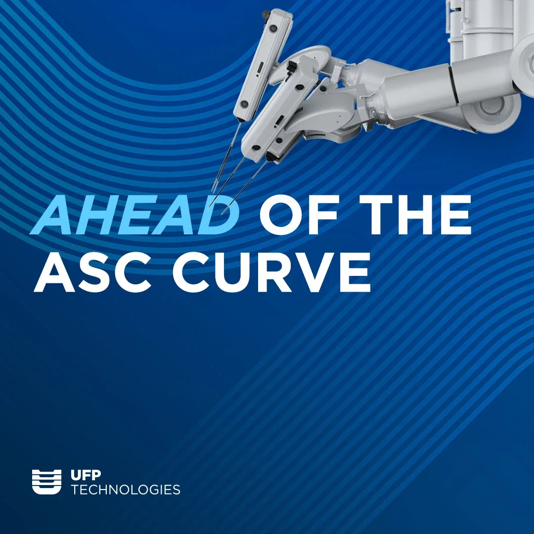 UFP campaign ad featuring a robotic arm and Ahead of the ASC Curve